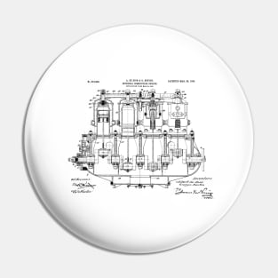 De Dion 1908, Engine ,original patent drawing original white background Pin