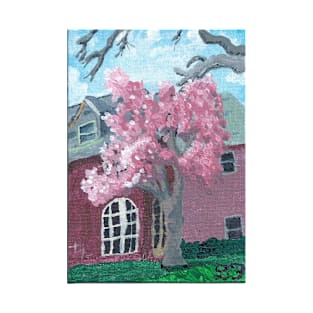 Jackson Heights Cherry Blossoms Painting T-Shirt