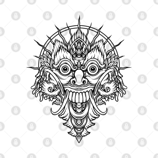 Balinese Rangda in Simple Sketch Style by HAPcreative