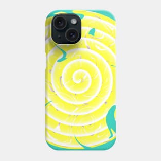 Yellow spiral abstraction Phone Case