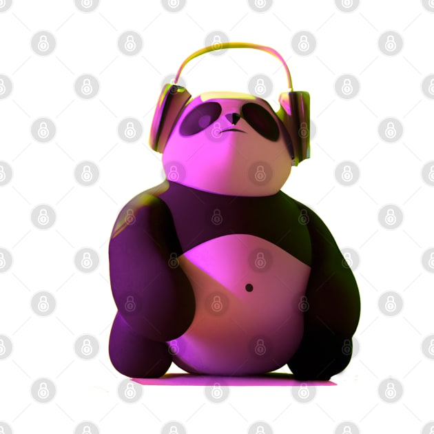 Asocial Synthwave Panda (Transparent) by pandas doing stuff