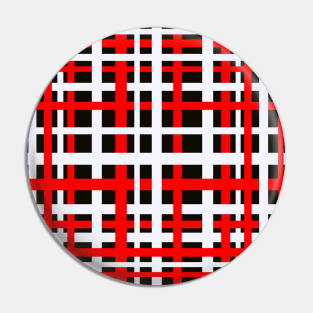 Interlocking Stripes Black White Red Pin