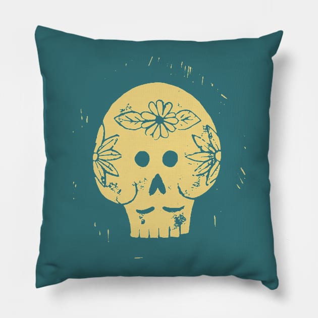 Calavera Pillow by Eduardo Tejedor