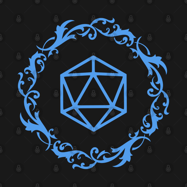Magical Polyhedral D20 Dice Blue Tabletop RPG by dungeonarmory