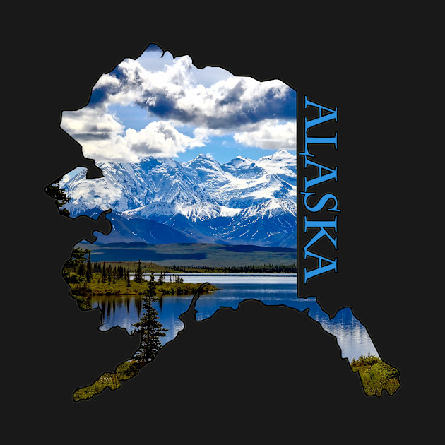 Discover State of Alaska Outline - Alaska - T-Shirt