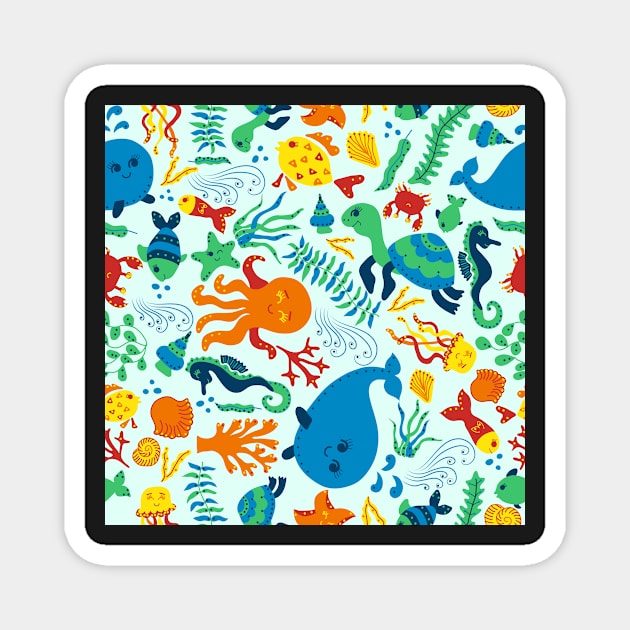 Ocean Animals Magnet by sarakaquabubble