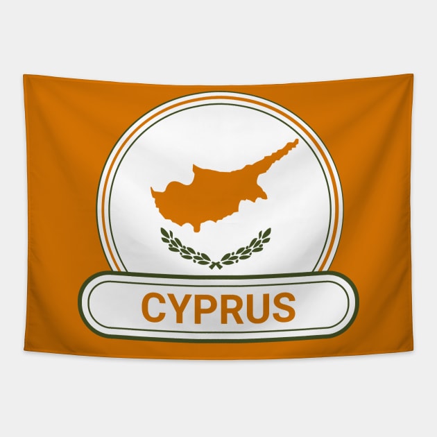 Cyprus Country Badge - Cyprus Flag Tapestry by Yesteeyear