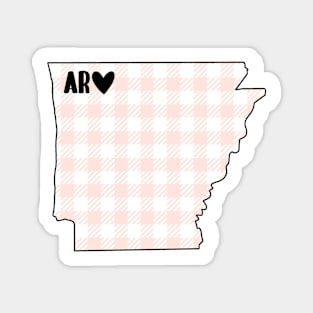 USA States: Arkansas (pink plaid) Magnet