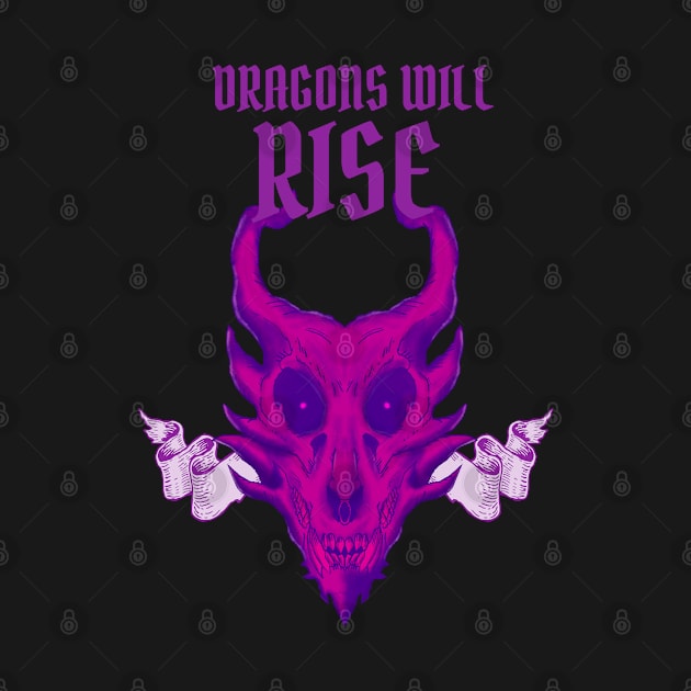 Dragons Will Rise - Purple Dragon by PizzaZombieApparel