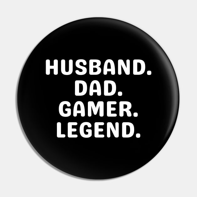 Gamer Dad Gift, Husband Dad Gamer Legend, Gaming Dad Shirt, Nerd Shirt, Gamer Gifts for Him, Father's Day Gift from Wife, Video Game Tee Men Pin by Kittoable