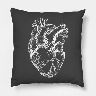 White Anatomical Heart Pillow