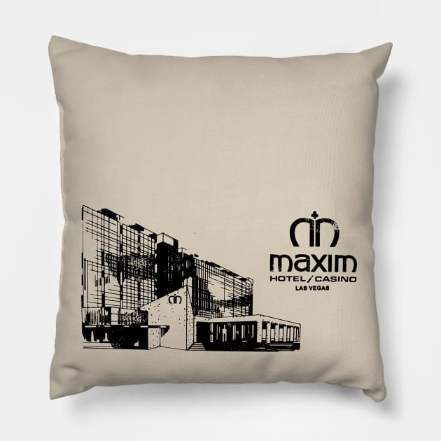 Vintage Maxim Hotel and Casino Las Vegas Pillow by StudioPM71