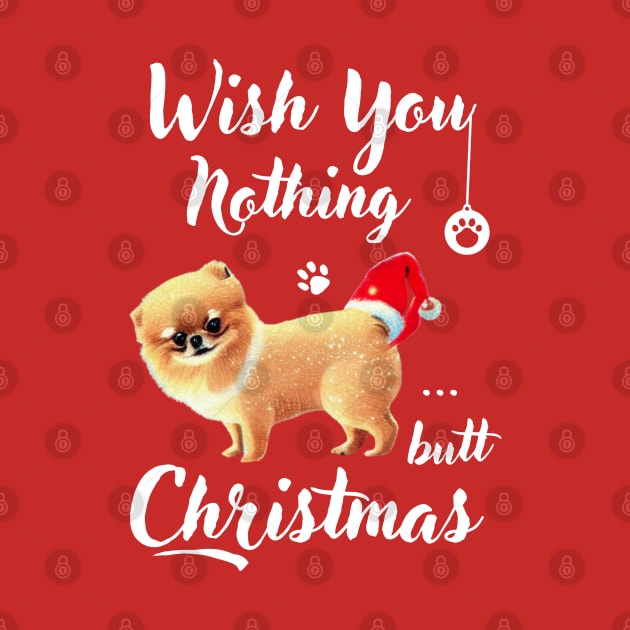 Funny Christmas Dog Fluffy Teacup Pomeranian Puppy with Santa Xmas by Mochabonk