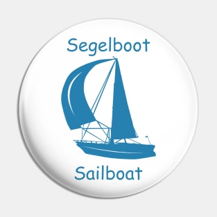 Segelboot - Sailboot (German-English) Pin