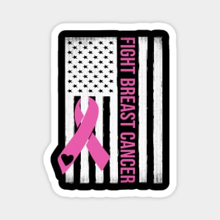 Fight Breast Cancer USA Flag Breast Cancer Awareness Month Magnet