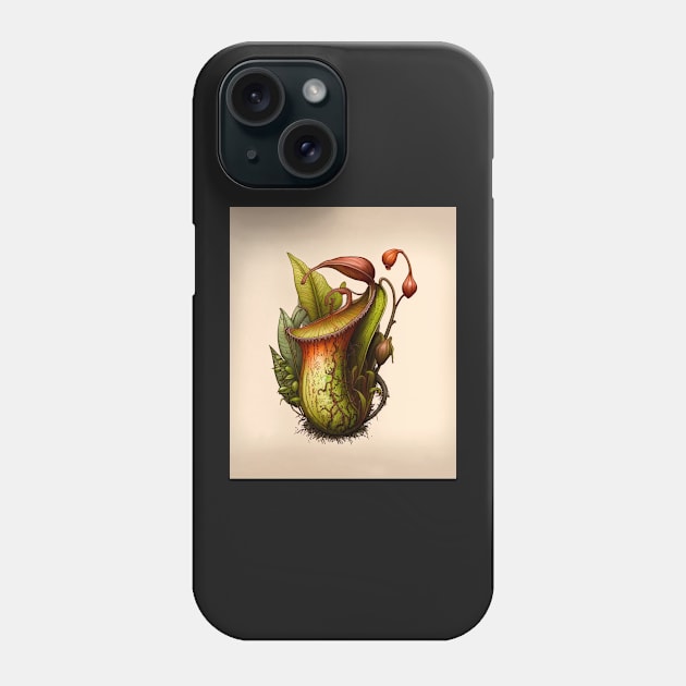 Carnivorous House Plant Pitcher Bug Eating Plant Graphic Retro Gift Phone Case by Venus Fly Trap Shirts