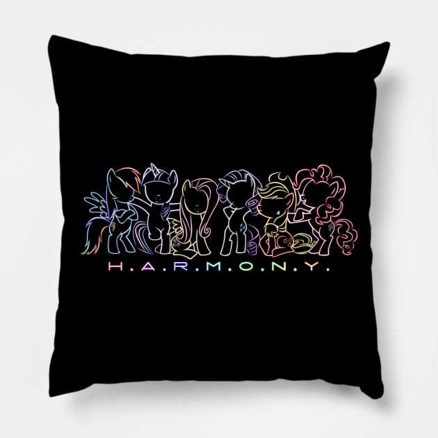 Neon H.A.R.M.O.N.Y. Pillow by Brony Designs