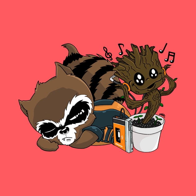 Baby Rocket & Groot by Oliverbanksart