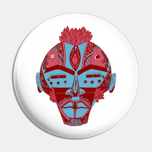 Pastel Tones African Mask 4 Pin