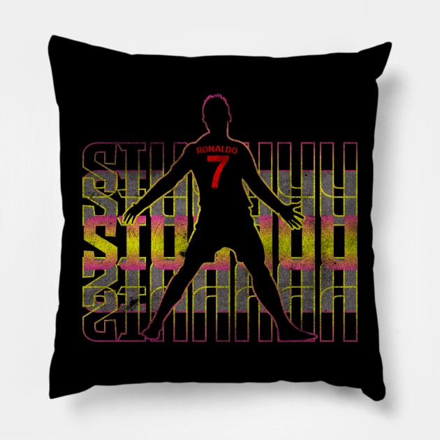 Siuuuuuu Cristiano Ronaldo kids 1 Pillow by ysmnlettering