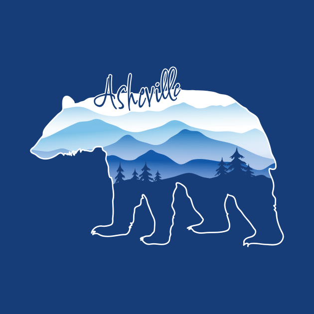 Asheville Blue Ridge Mountains - Black Bear - BlueBG 26 by AVL Merch