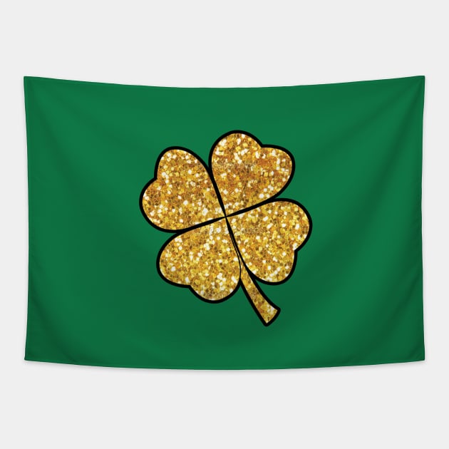 Four Leaf Gold Clover Tapestry by ACGraphics