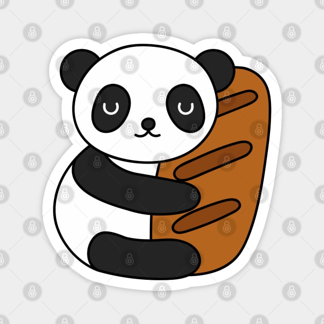 Panda Holding A Loaf Of Bread Magnet by blueberrytheta