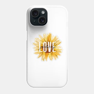 Love yourself watercolor sunflower Phone Case