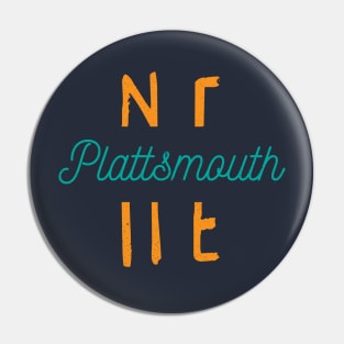 Plattsmouth Nebraska City Typography Pin