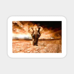 Stunning And Beautiful Elephant Digital Painting Magnet