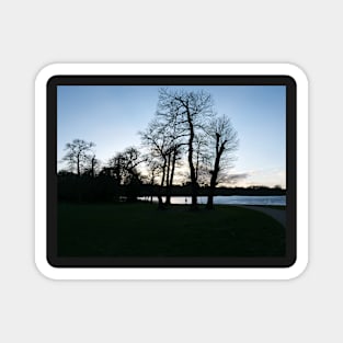 Sunset at Virginia Waters lake, Surrey, England Magnet