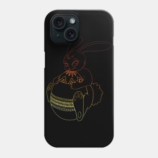 Easter bunny with egg in sunset colours Phone Case