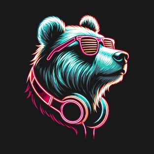 Bear With Sunglasses And Headphones T-Shirt