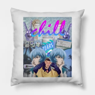 chill vaporwave aesthetics Pillow