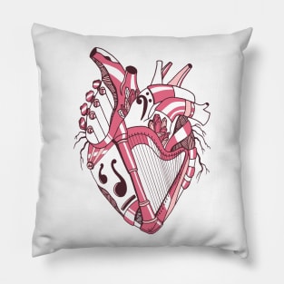 Pink and White No 2 Musical Heart Pillow
