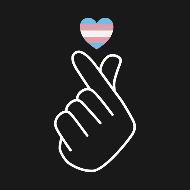 Transgender Pride Flag Korean Love Sign by superdupertees