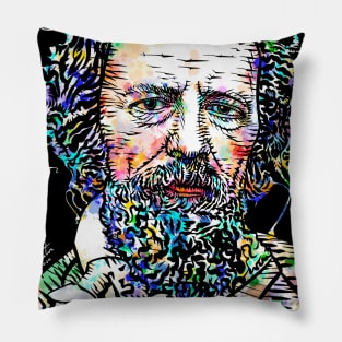 ALFRED,LORD TENNYSON watercolor and ink portrait Pillow