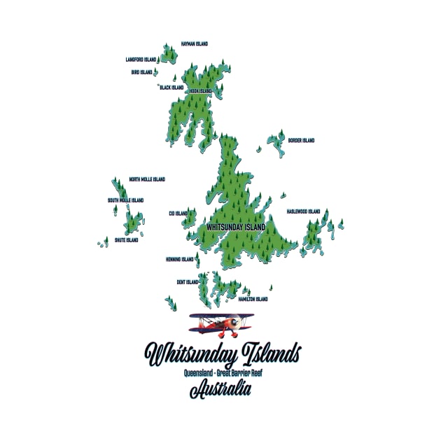 Whitsunday Islands Australia map by nickemporium1