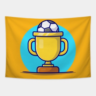 Soccer Gold Trophy Cartoon Vector Icon Illustration (2) Tapestry