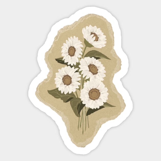 vintage flower sticker