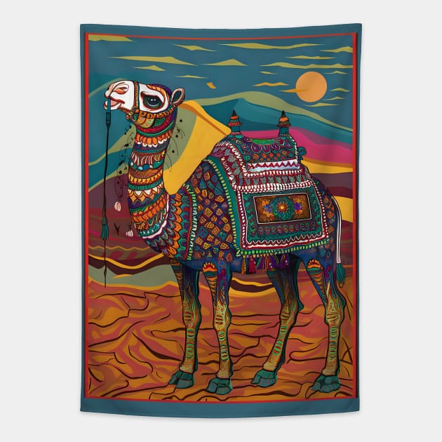 Decorated rajasthani camel Tapestry by Spaceboyishere