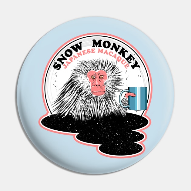 Japanese Macaque Snow Monkey Pin by mailboxdisco