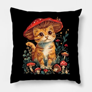 Cottagecore Aesthetic Cat Blogging Pillow