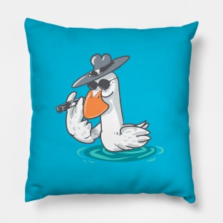 funny duck boss cartoon Pillow