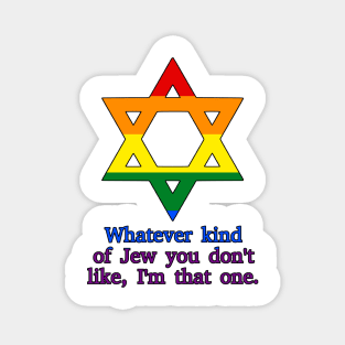 Whatever Kind Of Jew You Don't Like, I'm That One (Pride Colors) Magnet