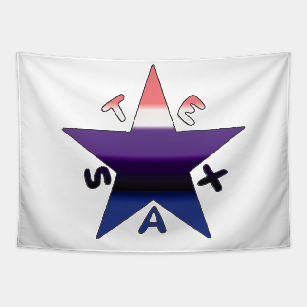 Texas Pride- Genderfluid-Textless Tapestry by SoulrEclips