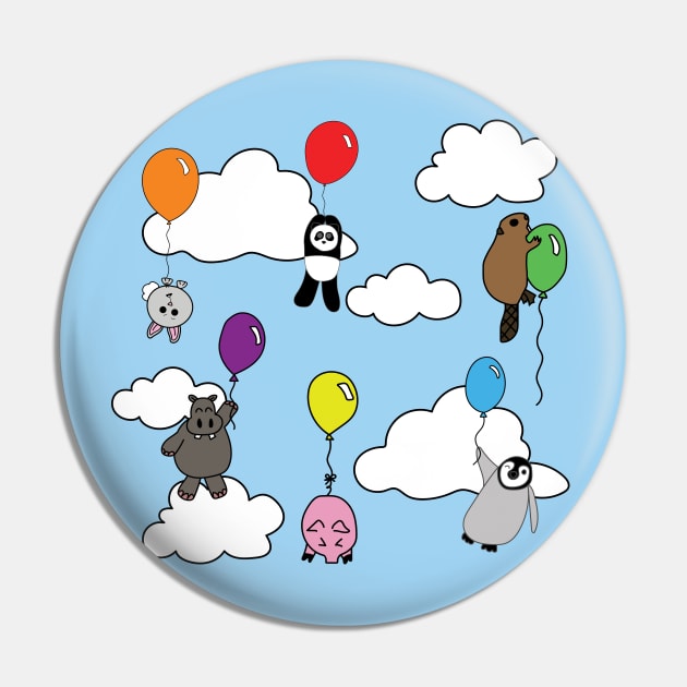 Animals with Balloons Pin by Bellewood222