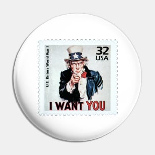 Uncle Sam "I Want You" Postage Stamp Pin