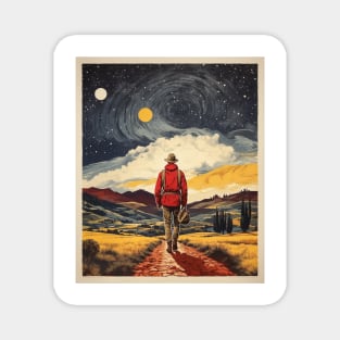 Camino de Santiago Spain Starry Night Travel Tourism Retro Vintage Magnet