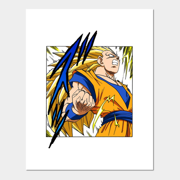 Goku Super Saiyan 3 Manga Goku Affiche Et Impression D Art